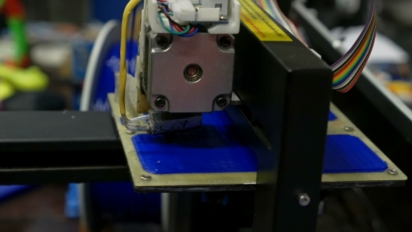 Three Dimensional Plastic 3D Printer In Laboratory