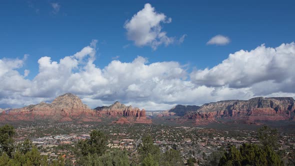 Sedona Arizona with Red Rock Backdrop Timelapse Zoom Out