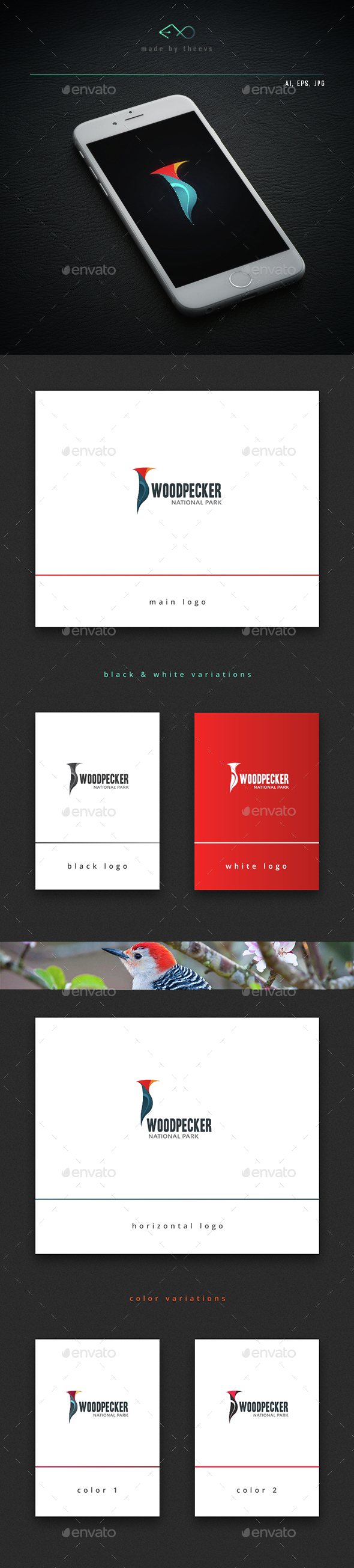 Woodpecker - Animals Logo Templates