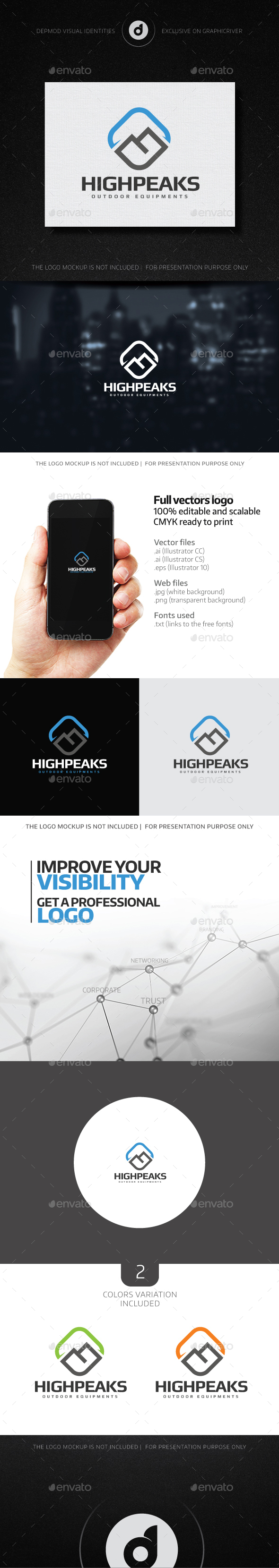 High Peaks Logo - Nature Logo Templates