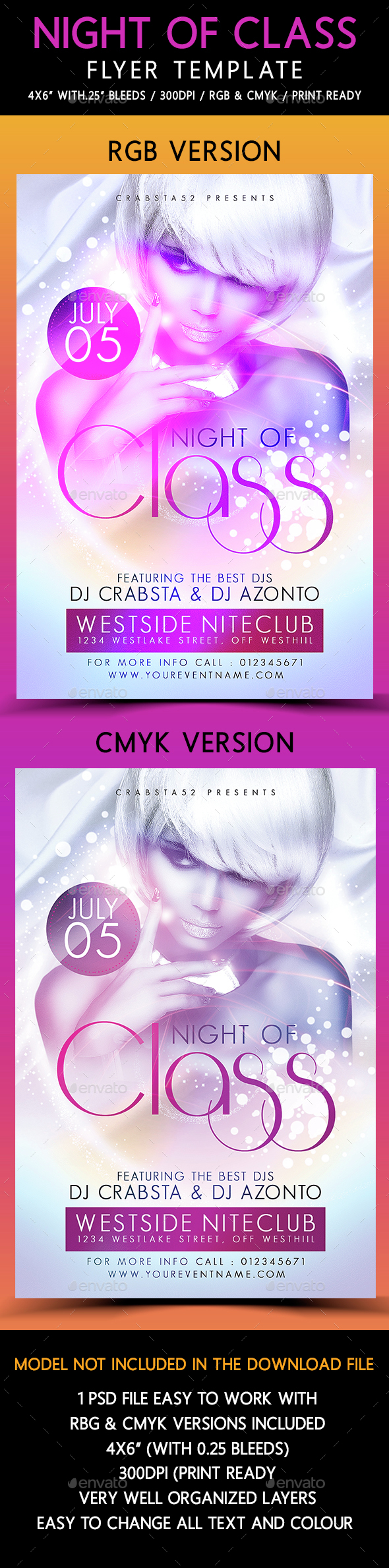 Night of Class Flyer Template - Flyers Print Templates