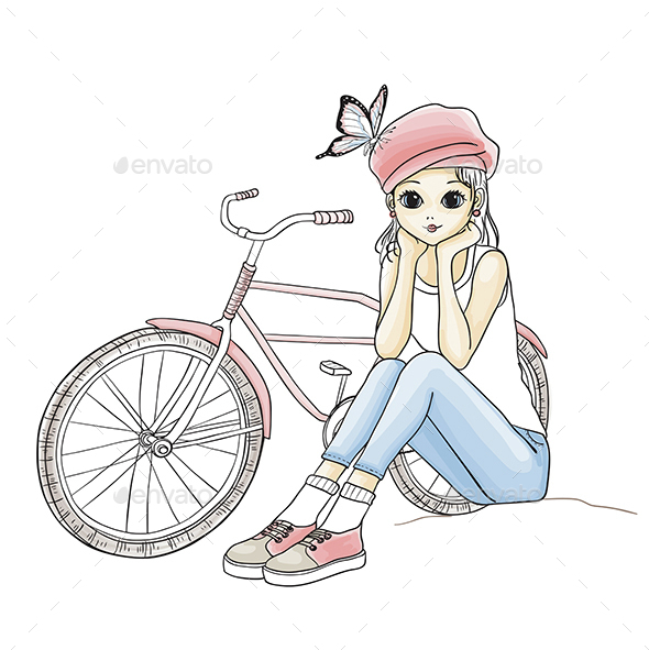 Girl with a Bicycle - People Characters