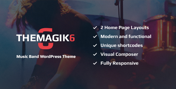 The Magic 6 - Music Band & Musician WordPress Theme - Music and Bands Entertainment
