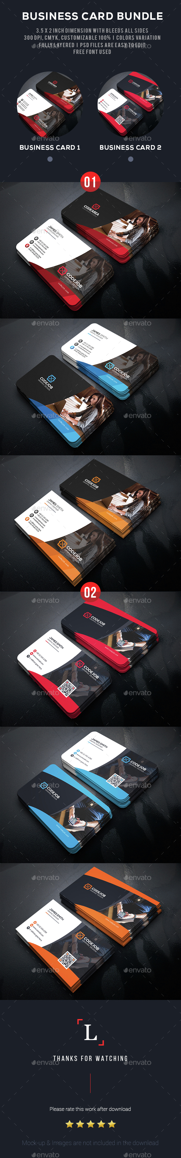 Corporate Business Card Bundle - Business Cards Print Templates