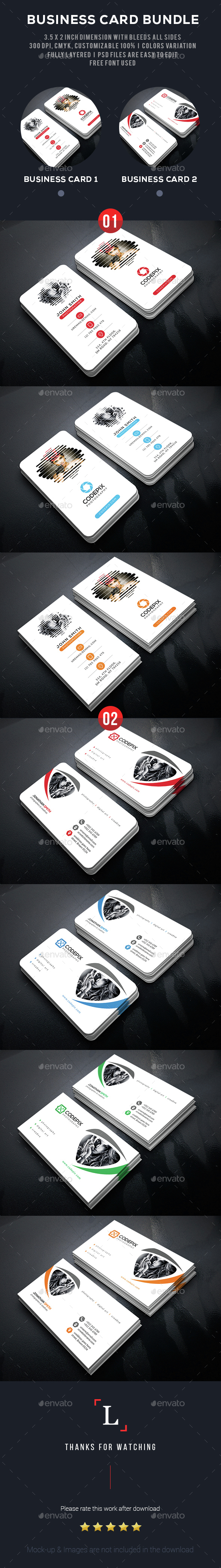 Clean Photography Business Card Bundle - Business Cards Print Templates