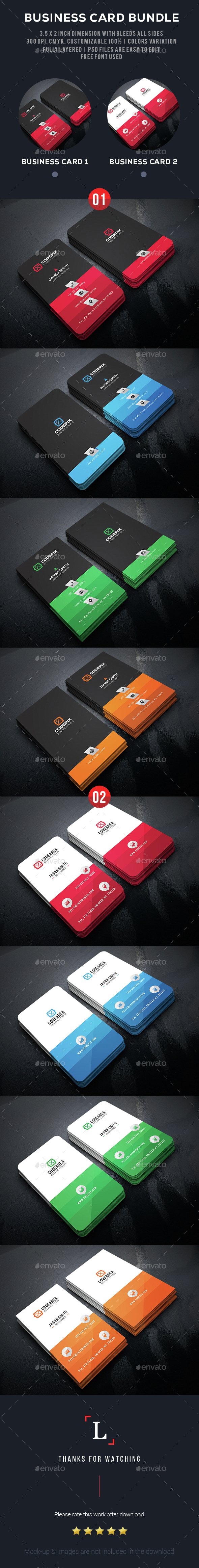 Color Business Card Bundle - Business Cards Print Templates