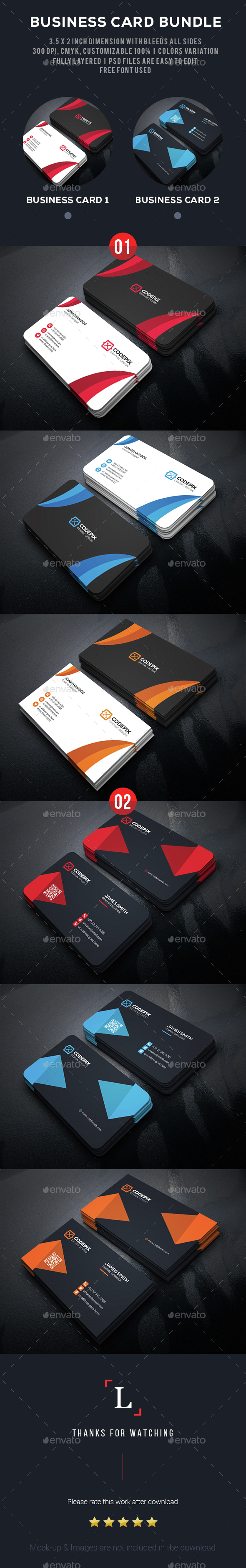 Shape Business Card Bundle - Business Cards Print Templates