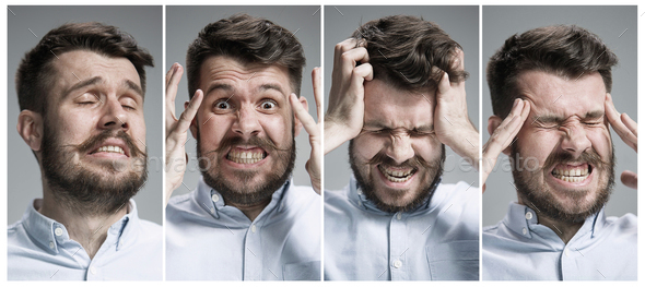 Collage of negative emotions - Stock Photo - Images