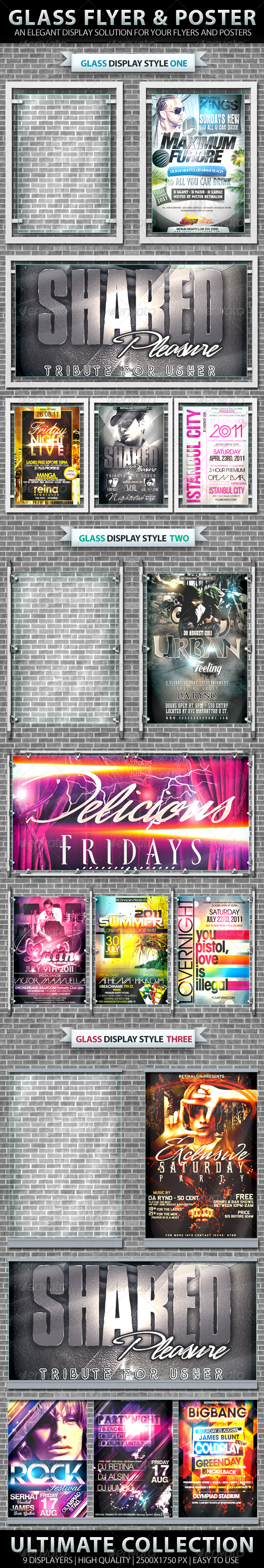 Glass Flyer and Poster Display Mockup - Flyers Print