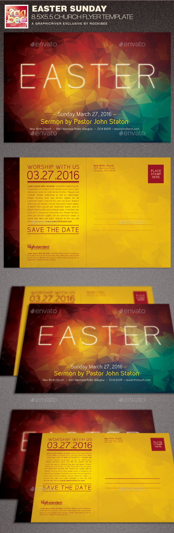 Easter Sunday Church Flyer Template - Church Flyers