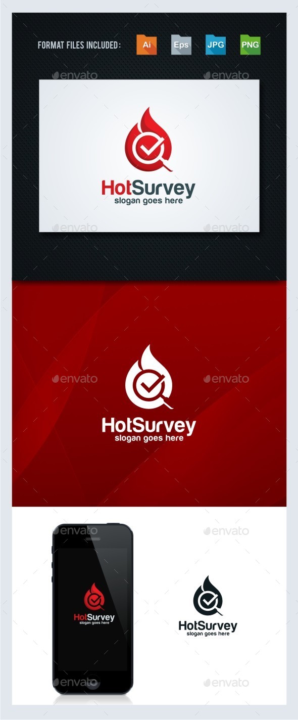 Check Survey - Flame Logo Template - Symbols Logo Templates