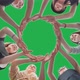 Friends Make a Circle with Their Palms Against a Green Background - VideoHive Item for Sale
