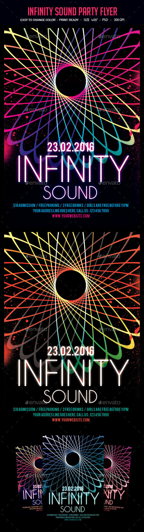 Infinity Sound Party Flyer - Clubs & Parties Events