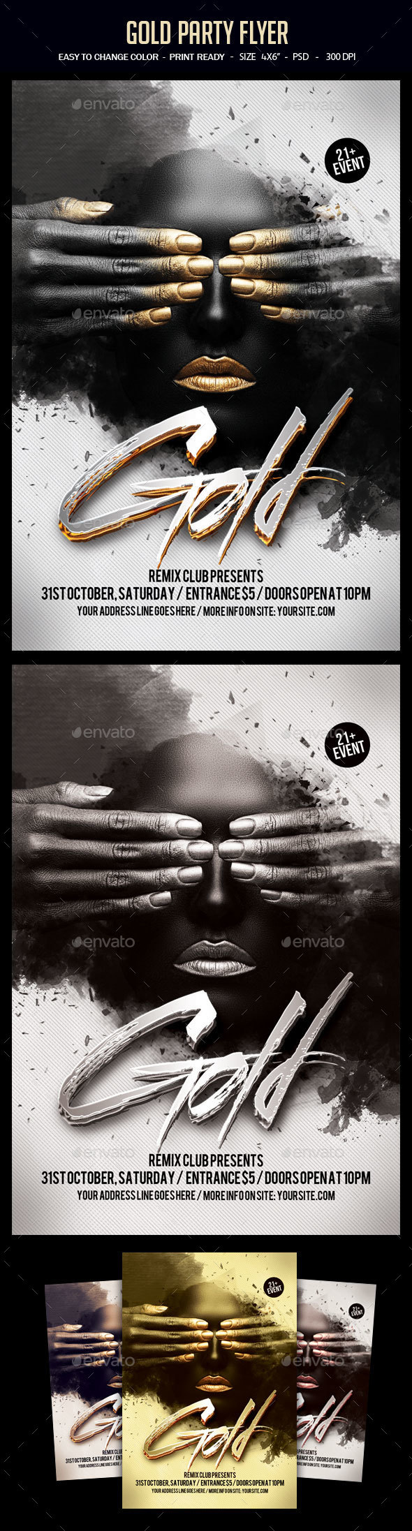 Gold Party Flyer - Clubs & Parties Events