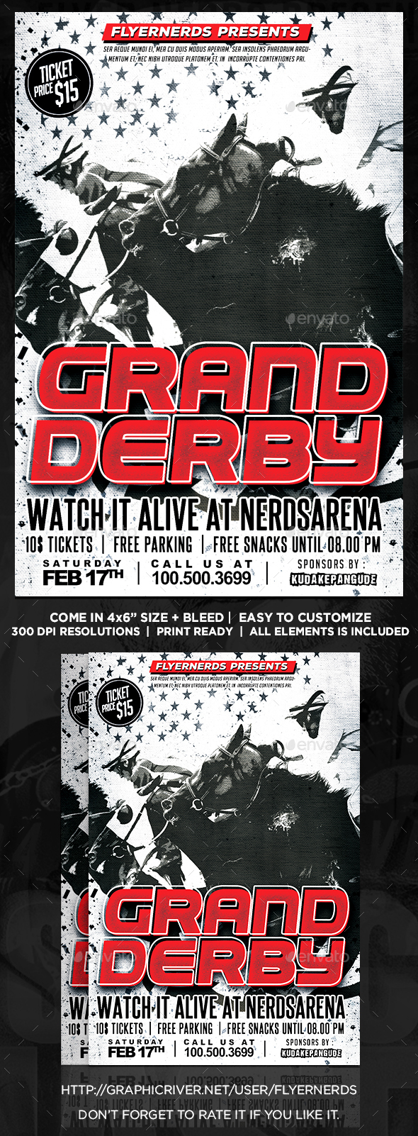 Grand Derby Horse Racing Sports Flyer - Sports Events