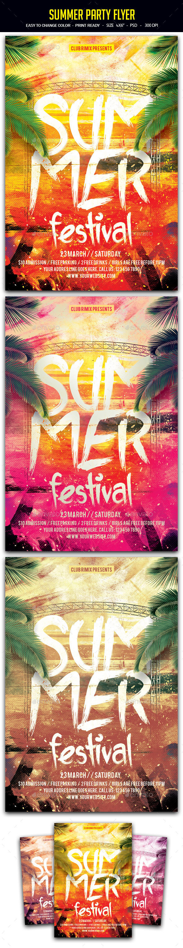 Summer Party Flyer - Clubs & Parties Events