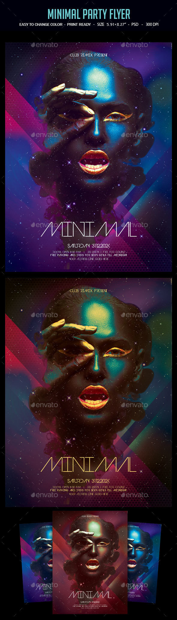 Minimal Party Flyer - Clubs & Parties Events