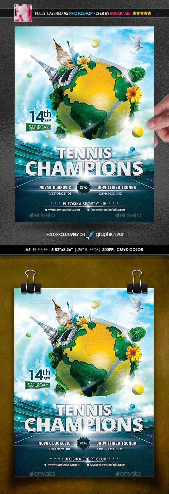 Tennis Champions Poster/Flyer - Sports Events