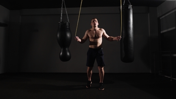 Young Boxer Training With a Skipping Rope, Stock Footage | VideoHive