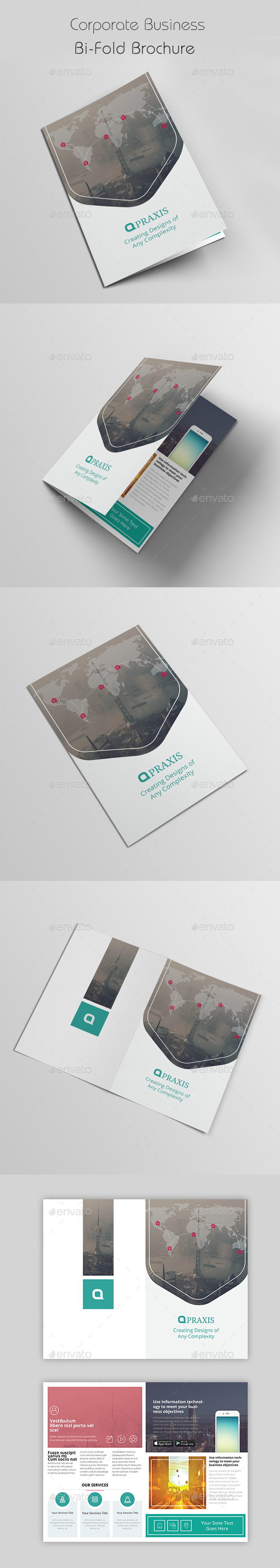 Corporate Business Bi-Fold Brochure - Brochures Print Templates