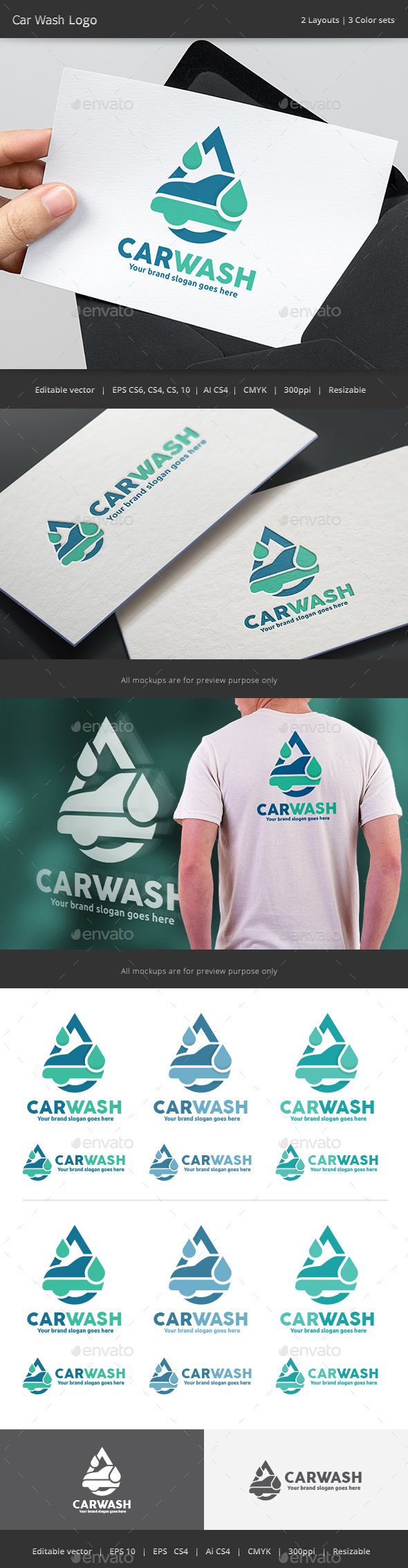 Auto Car Wash Logo - Vector Abstract