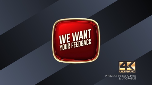 We Want Your Feedback Rotating Sign 4K