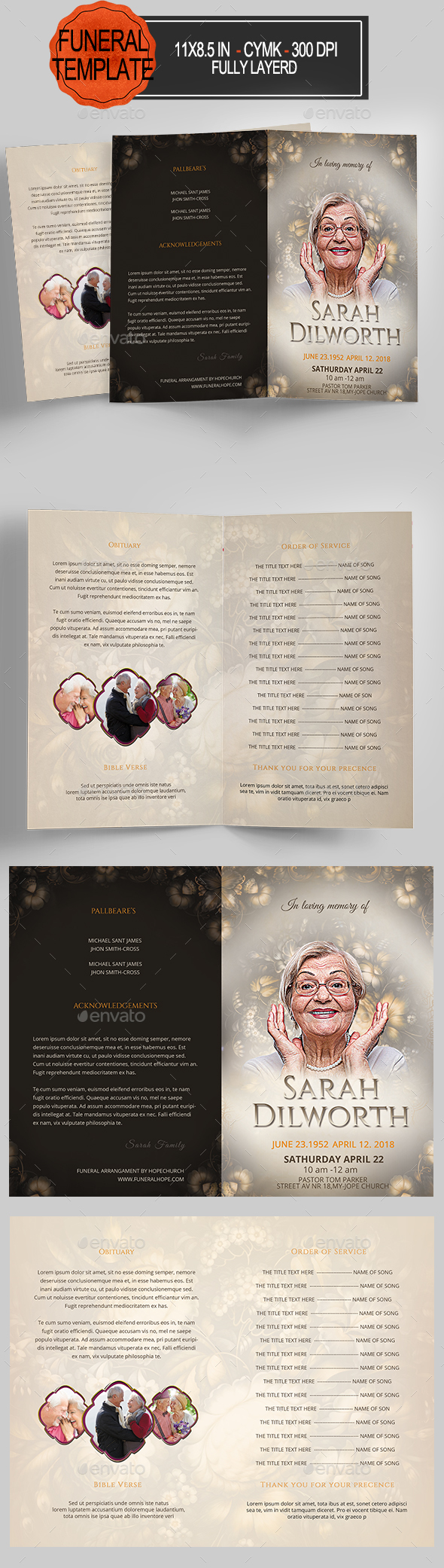 Funeral Program Template - Informational Brochures