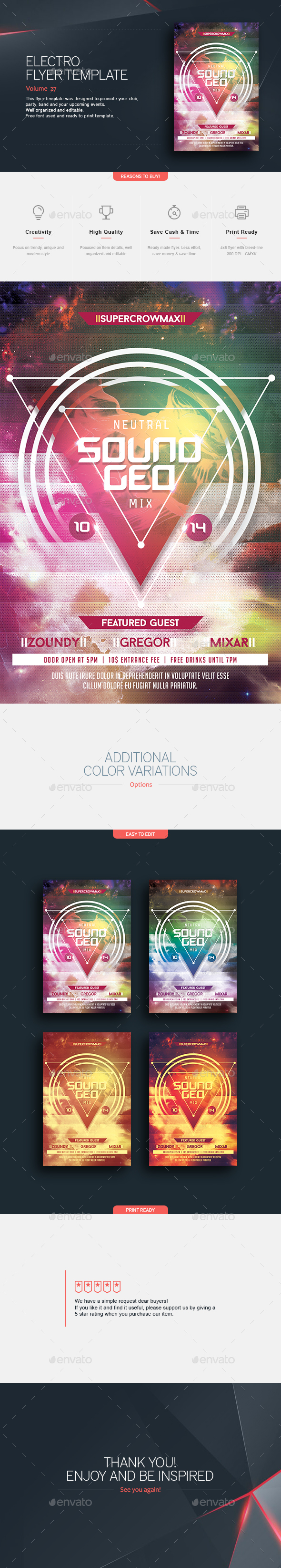 Sound Geo - Flyer Template - Clubs & Parties Events