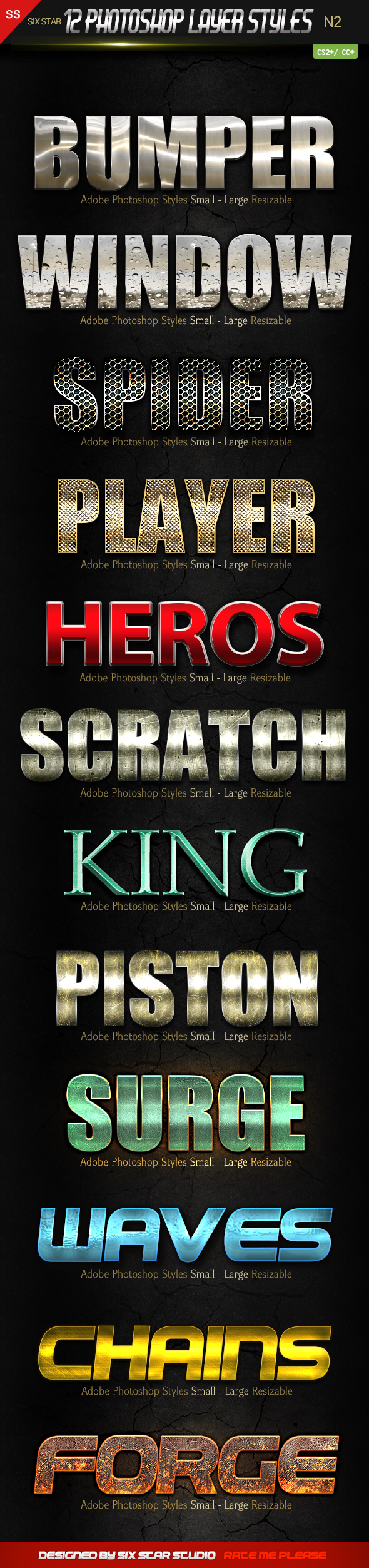 12 Photoshop Layer Styles Issue No.2 - Styles Photoshop