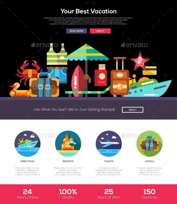 Camping, Hiking Website Header Banner - Travel Conceptual