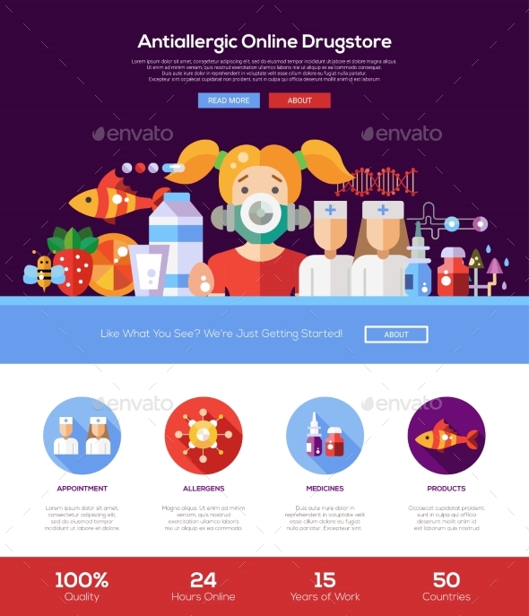 Allergy Drugstore Website Header Banner - Health/Medicine Conceptual