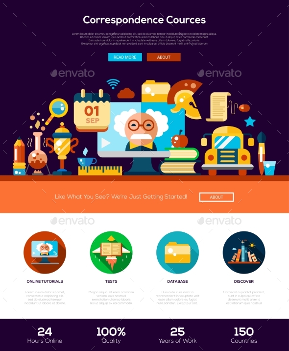 Scool, Education Website Header Banner - Miscellaneous Vectors
