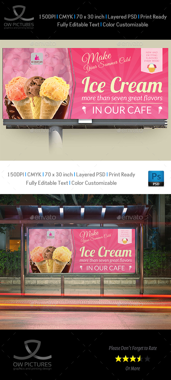Ice Cream Billboard Template Vol.4