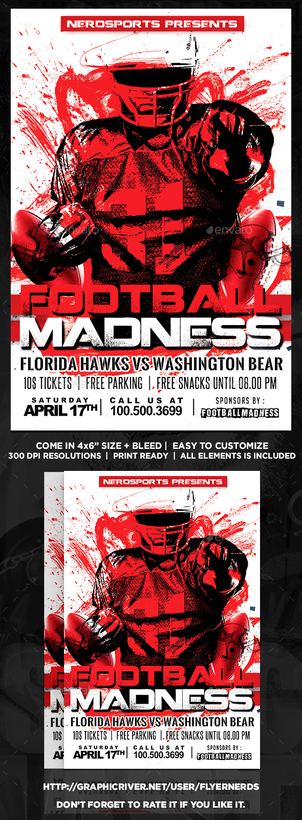 Football Madness Sports Flyer - Sports Events