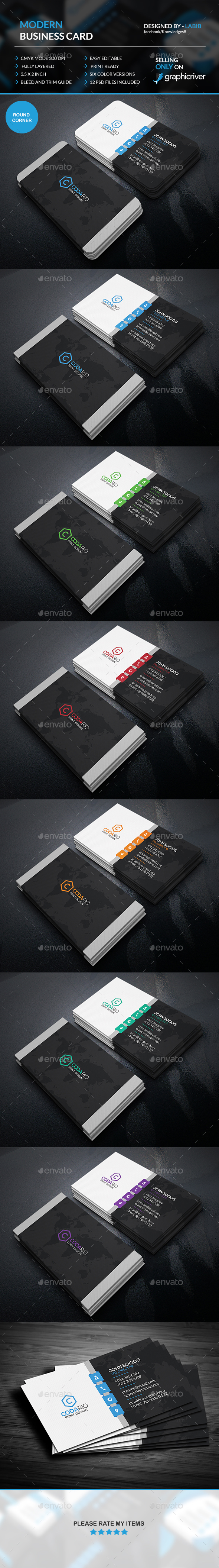 Modern Corporate Business Cards Modern Corporate Business Cards