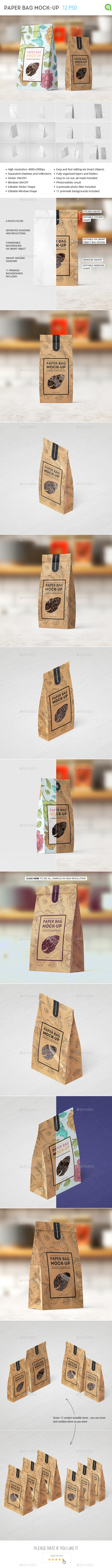 Paper Bag Mock-up - Food and Drink Packaging