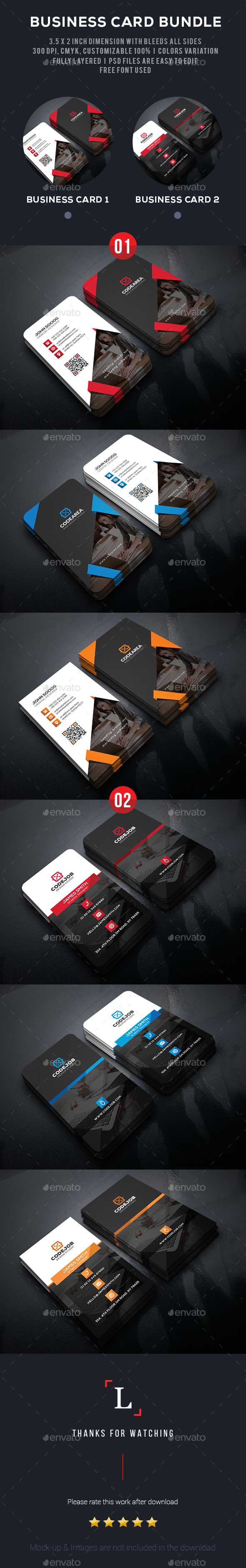 Dark Business Card Bundle - Business Cards Print Templates