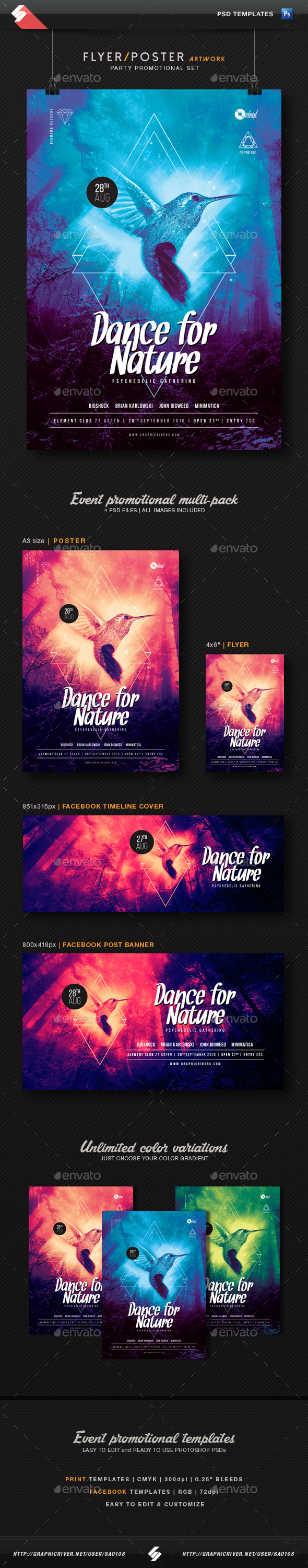 Dance For Nature - Party Promotional Templates Set - Clubs & Parties Events