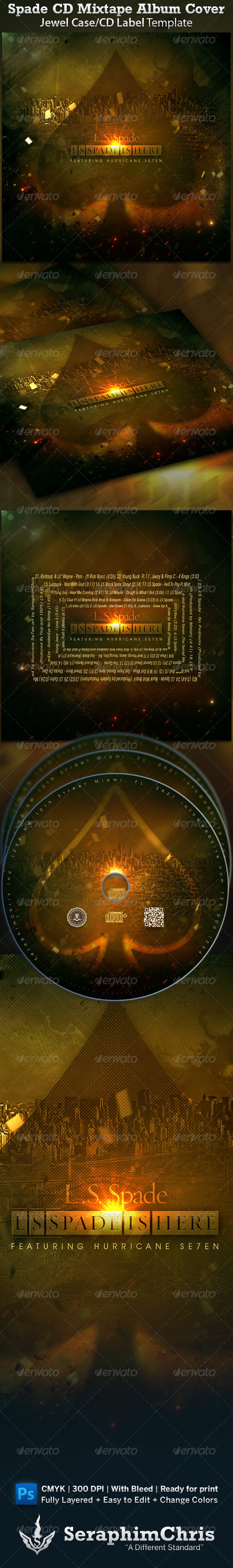 Spade CD Cover Mixtape Template - CD & DVD Artwork Print Templates