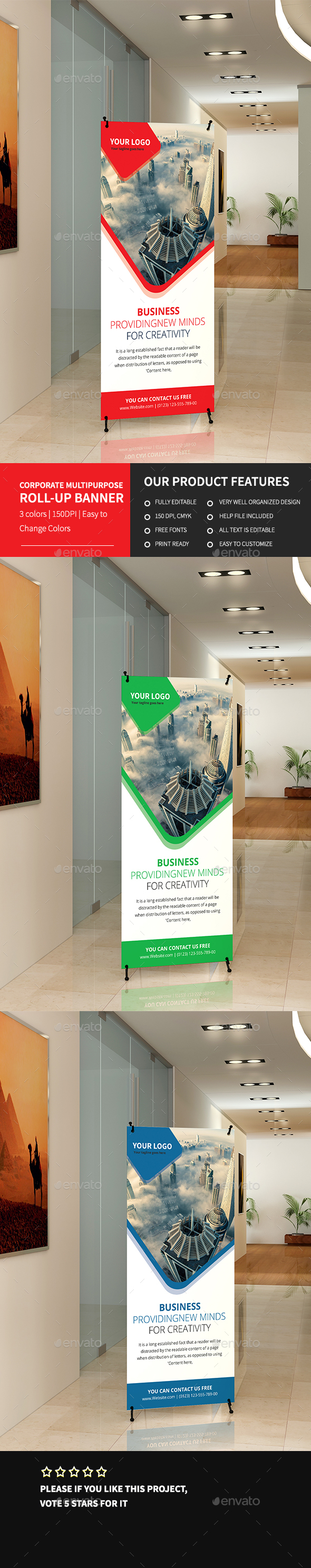 Corporate Multipurpose Roll-up Banner 1 - Signage Print Templates