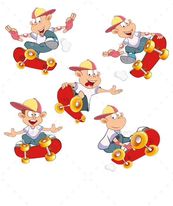 Skateboarding - People Characters