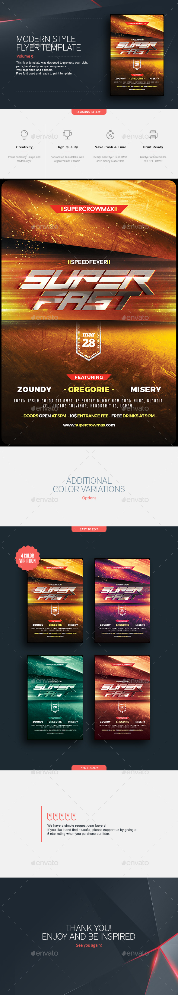 Super Fast - Flyer Template - Clubs & Parties Events