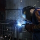 Welder Works In The Dark Of The Workshop - VideoHive Item for Sale