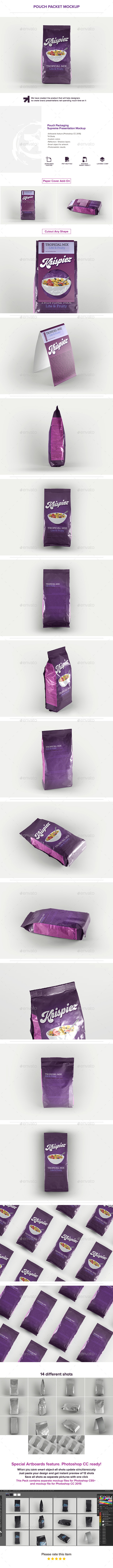 Pouch Packet Packaging Mockup - Food and Drink Packaging