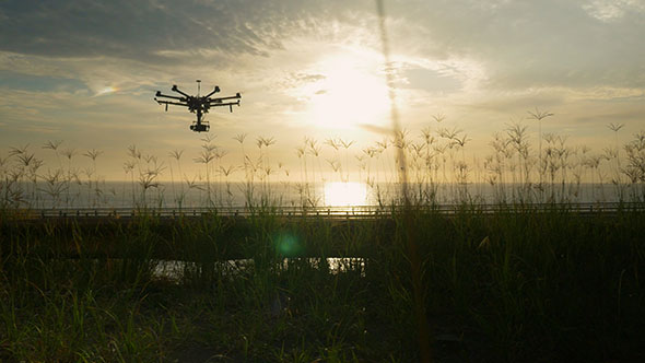 Advanced Drone Flying at Sunrise
