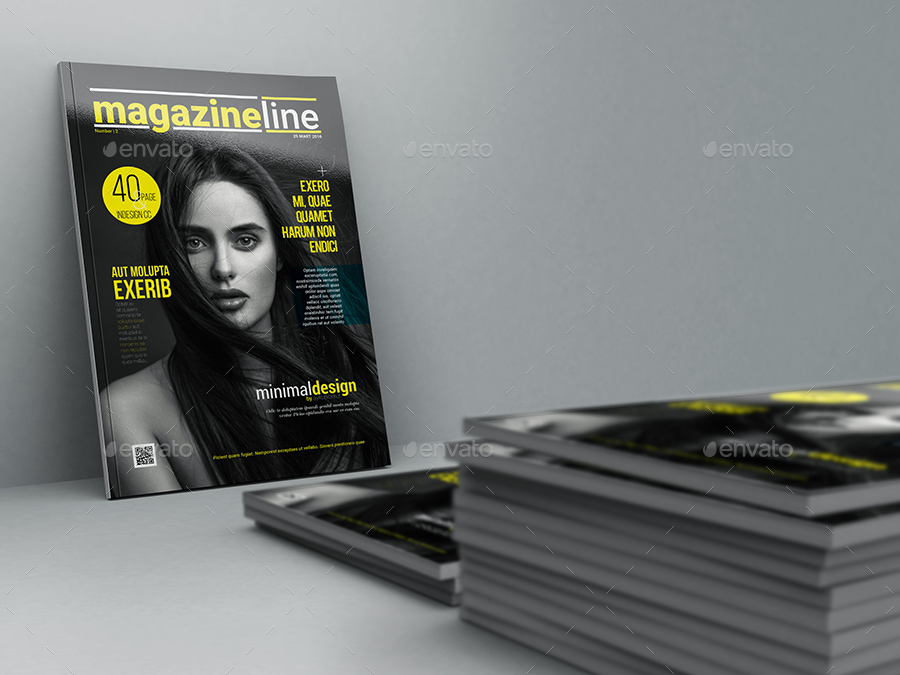 Magazine Line Template 40 Page in Magazine Templates - product preview 1