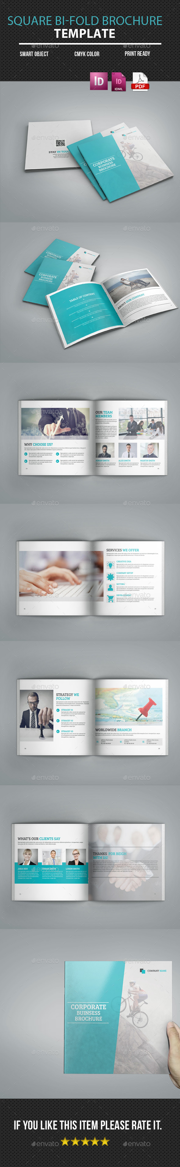 Square Bi-Fold Business Brochure - Corporate Brochures
