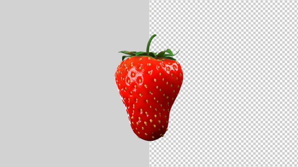 Strawberry With Alpha Channel and Composite Pass