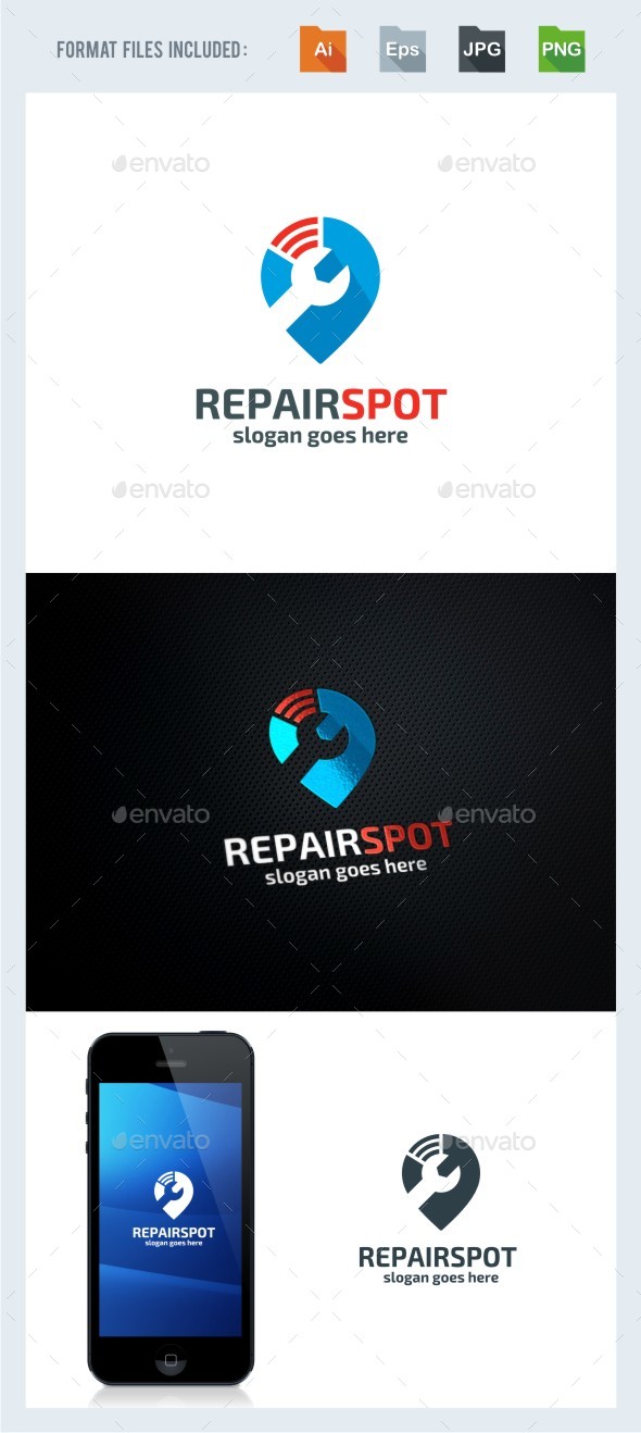 Repairing Locator Logo Template - Symbols Logo Templates