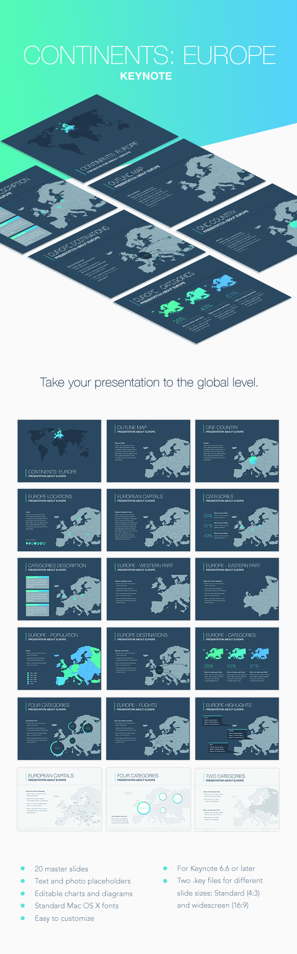 Continents: Oceania Keynote Template - Keynote Templates Presentation Templates